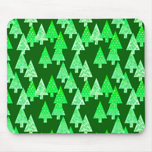 Mousepad Flores modernas árvores de Natal - Pinho verde (Frente)