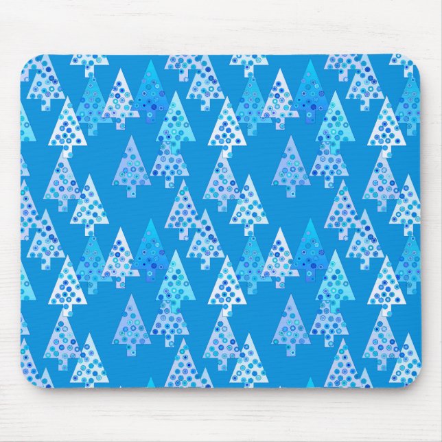 Mousepad Flores modernas de Natal - azul-ceruliano (Frente)