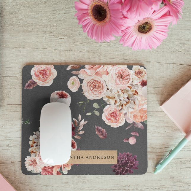 Mousepad Flores Modernas de Pastel e Presente Personalizado (Criador carregado)
