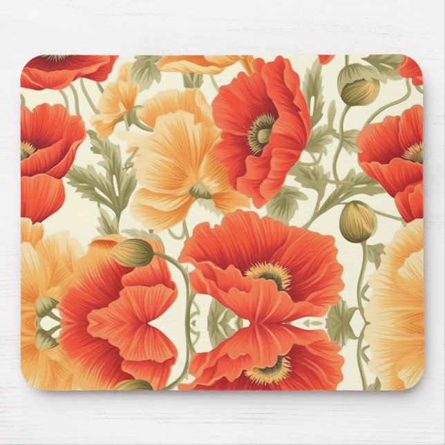 Mousepad Flores Modernas em Aquarela (Frente)