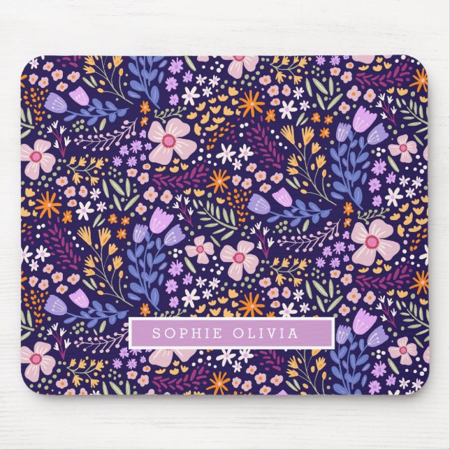 Mousepad Flores Modernas Flores Silvestres Elegantes Femini (Frente)