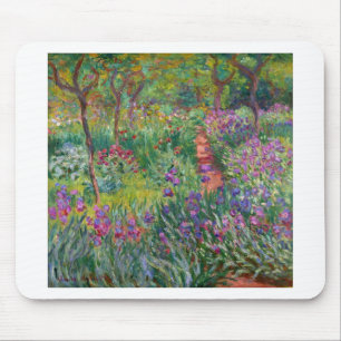 Mousepad flores-monet-vintage-o-jardim-das-íris-em-giverny
