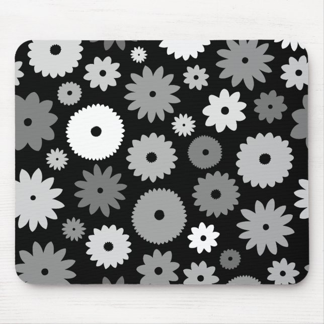 Mousepad Flores Monocromáticas Grande Padrão (Frente)