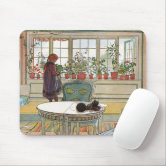 Mousepad Flores na janela de um lar Carl Larsson
