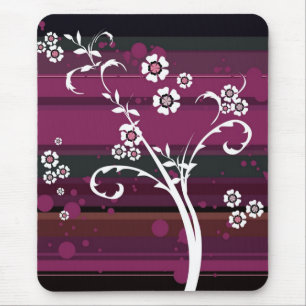 Mousepad Flores nas tiras de magenta