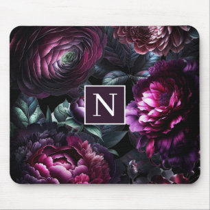Mousepad Flores Negras Ousadas Jardim Floral Encantado