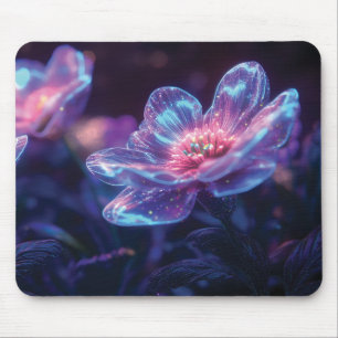 Mousepad Flores Neon Brilhantes - Florestas Cosmicas Encant