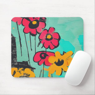 Mousepad Flores pintadas por abstrato