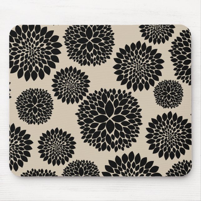 Mousepad Flores Pretas de Creme (Frente)