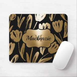 Mousepad Flores Pretas e Ouros