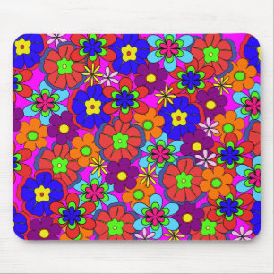 Mousepad Flores retros de Funkadelic do hippy