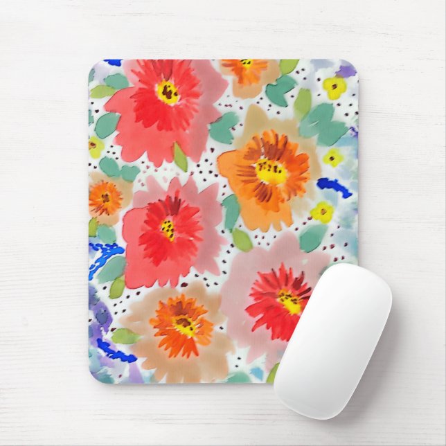 Mousepad Flores rojas  (Com mouse)
