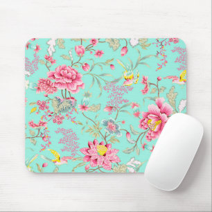 Mousepad Flores Rosa Com Placa De Rato De Hummingbird