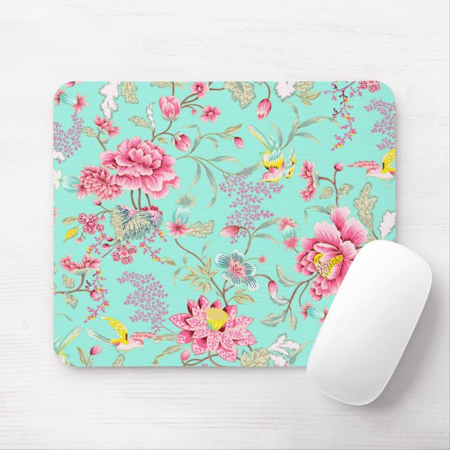 Mousepad Flores Rosa Com Placa De Rato De Hummingbird (Com mouse)