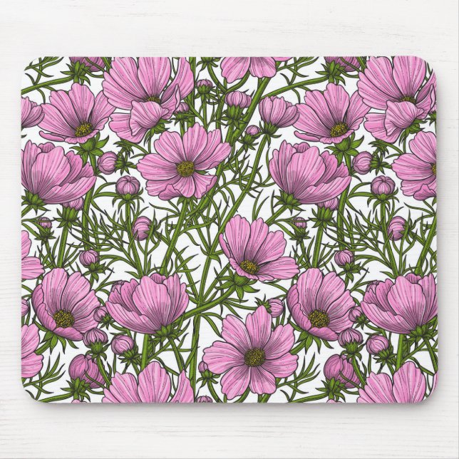 Mousepad Flores rosa Cosmos (Frente)