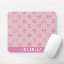 Mousepad Flores Rosa Padrão Estético Boho Personalizado