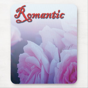 Mousepad Flores rosa românticas cor-de-rosa
