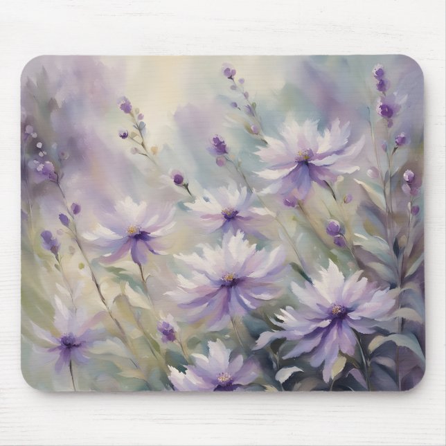 Mousepad Flores Roxas Doces e Românticas (Frente)