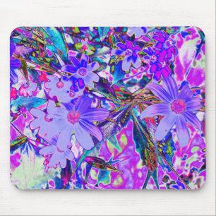 Mousepad Flores selvagens de púrpura e magenta coloridas