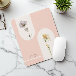 Mousepad Flores Selvagens Modernas Simples de Boho a Rosa S