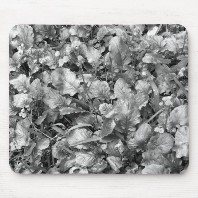 Mousepad Flores Selvagens Pretas e Brancas (Frente)