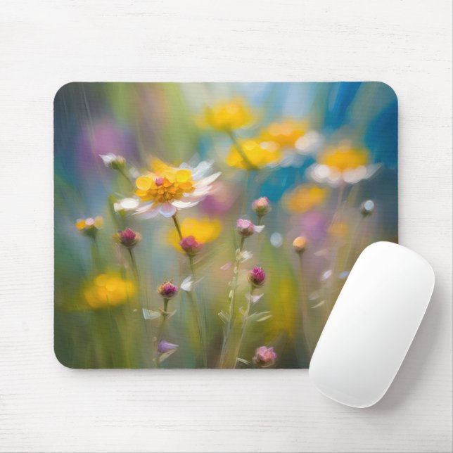 Mousepad Flores Selvagens Whimsical No Vento (Com mouse)