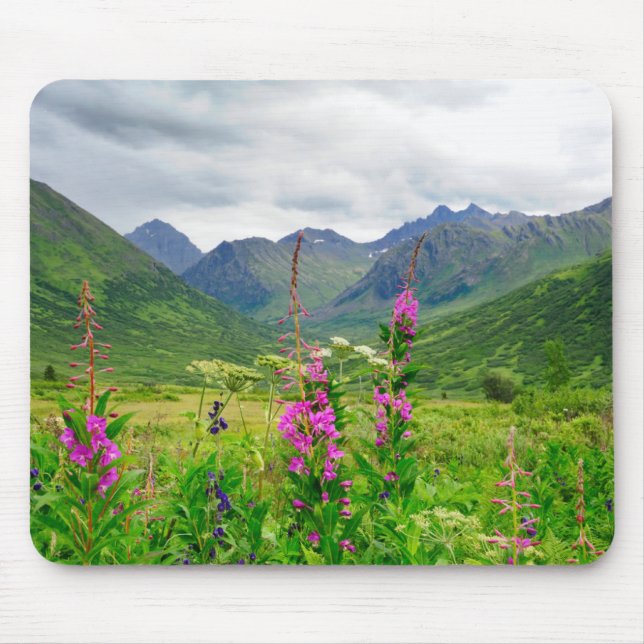 Mousepad Flores silvestres do vale do Alasca (Frente)