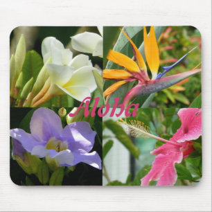 Mousepad Flores tropicais do Plumeria do hibiscus de Kauai