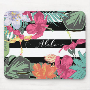 Mousepad Flores Tropicais Folhas Botânico Chic