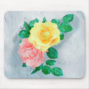Mousepad Flores Verde Sheen Rosa Tan