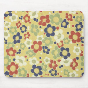 Mousepad Flores Vermelhas, Brancas, Azuis e Verdes Amarelas