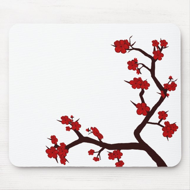 Mousepad Flores vermelhas brilhantes (Frente)