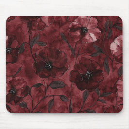 Mousepad Flores Vermelhas Burgundy