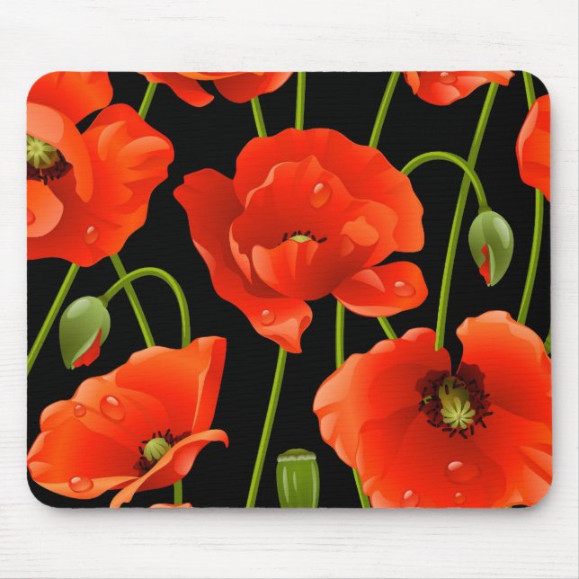 Mousepad Flores vermelhas da papoila (Frente)