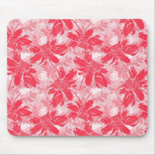 Mousepad Flores vermelhas em branco.
