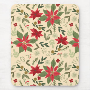 Mousepad Flores Vermelhas Natal Padrão-11600