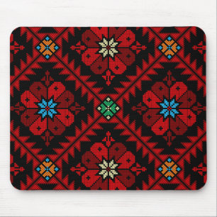 Mousepad Flores vermelhas Palestina Embroiderme tatreez Pad
