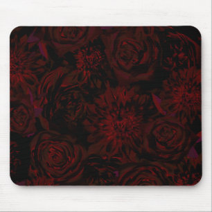 Mousepad Flores Vermelhas Românticas Jardim Escuro Gótico G