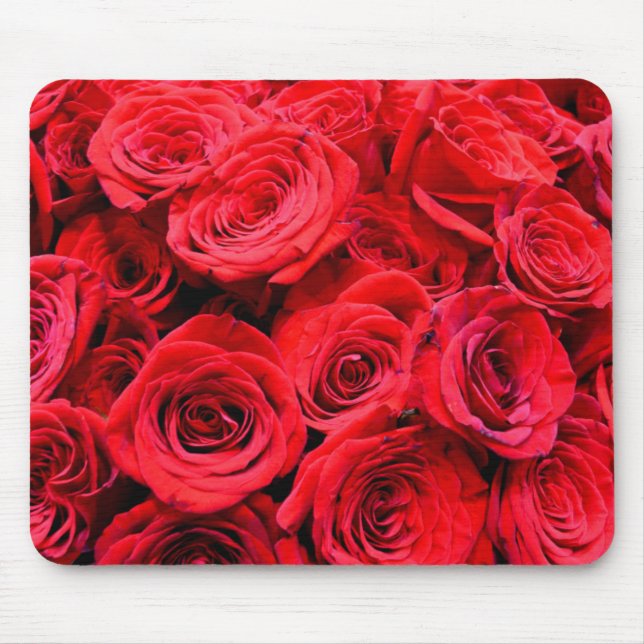 Mousepad Flores vermelhas rosas vermelhas Elegantes (Frente)