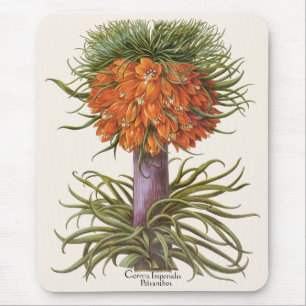 Mousepad Flores Vintage de Fritillaria Laranja Basilius Bes