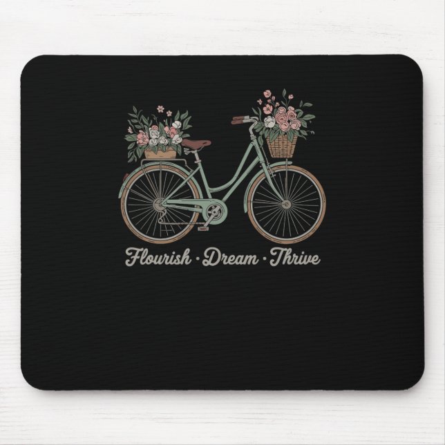 Mousepad Florescer Sonho Prosperar Floral Bicicleta Trump S (Frente)