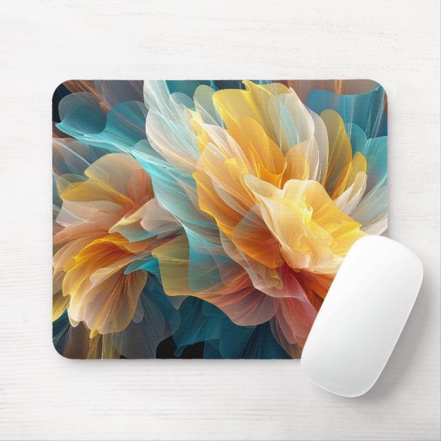 Mousepad Florescimento Radiante de Pétalas Etéreas na Luz (Com mouse)