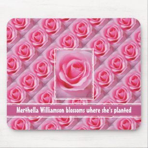 Mousepad FLORESCOS Personalizados ONDE ELA PLANTOU Rosa Ros