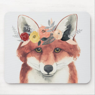 Mousepad Floresta da Coroa Flor Fox