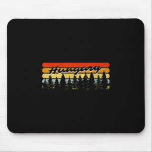Mousepad Floresta da Hungria Pôr do Sol Árvores Cabana Féri