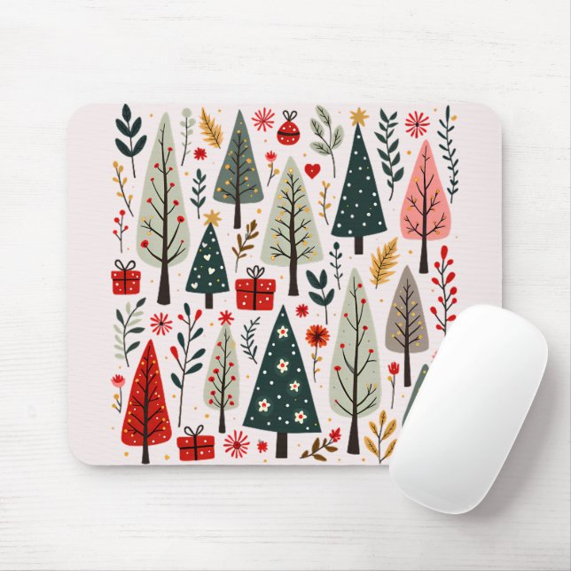 Mousepad Floresta de Árvore de Natal Whimsso (Com mouse)