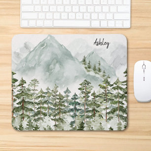 Mousepad Floresta de Pinheiros e Montanhas