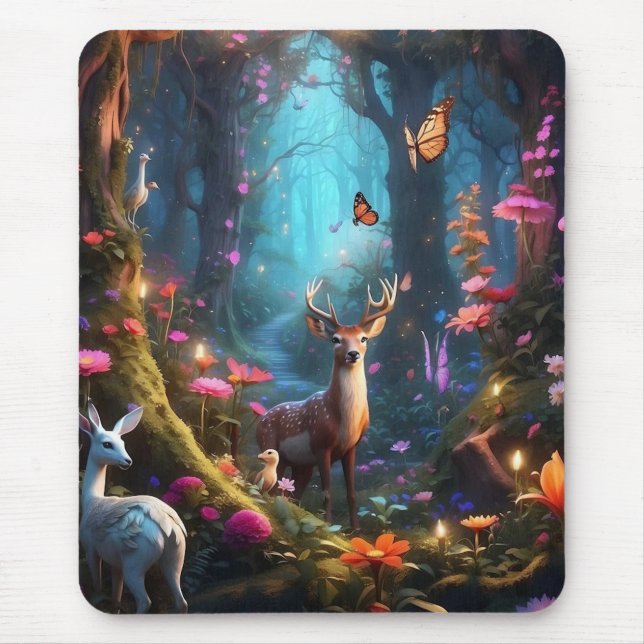 Mousepad Floresta Encantada Um Oásis Místico (Frente)