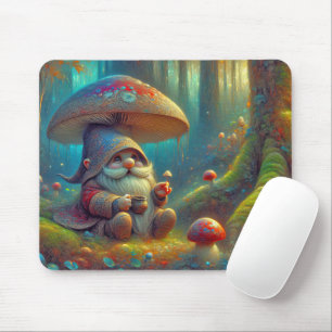 Mousepad Floresta Gnome sob um Cogumelo