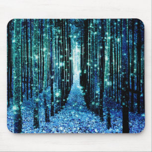 Mousepad Floresta Mágica Turquesa Azul-Verde